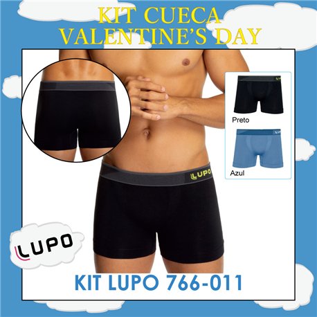 Valentine's Day Lupo 766-011 Kit 2 Cuecas Boxer 