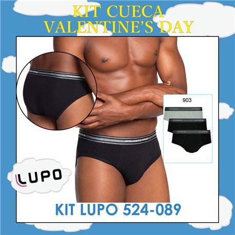 Valentine's Day Lupo 524-089 Kit 3 Cuecas Slip