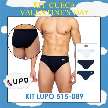 Valentine's Day Lupo 515-089 Kit 3 Cuecas Slip
