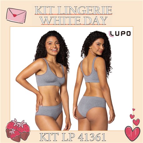 White Day Kit Lingerie Lupo 41361+40361 Grafite