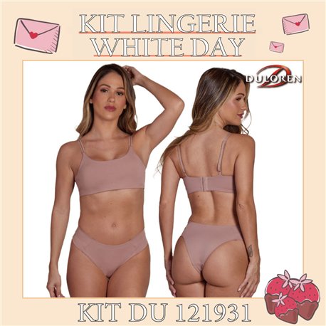 White Day Kit Lingerie Duloren 121931+128931 Castanha