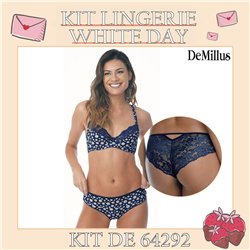 White Day Kit Lingerie DeMillus 64292+54292 Marinho