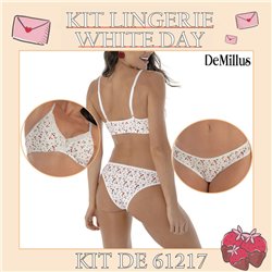 White Day Kit Lingerie DeMillus 61217+53217 Branco