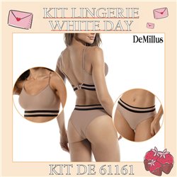 White Day Kit Lingerie DeMillus 61161+53161 Bege Rosado