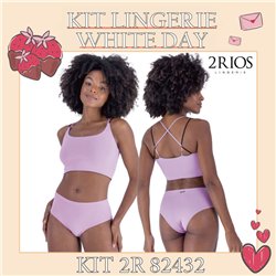 White Day Kit Lingerie 2Rios 82432+22432 Roxo