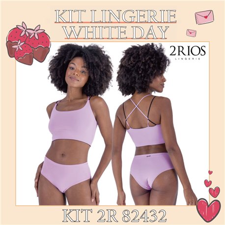 White Day Kit Lingerie 2Rios 82432+22432 Roxo