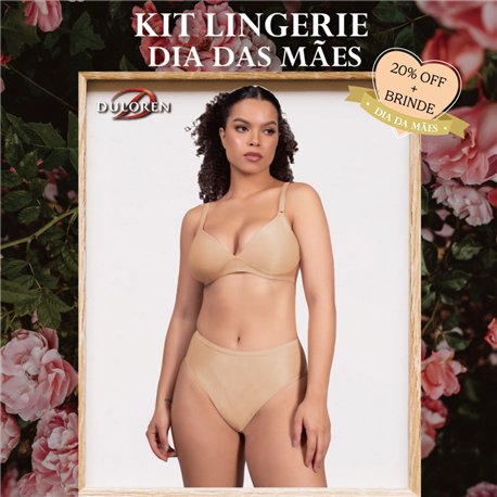 Dia das Maes Kit Lingerie Duloren 121948+129948 Beige Fonce