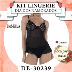 Dia dos Namorados Kit Lingerie DeMillus 30239+51239 Carmim