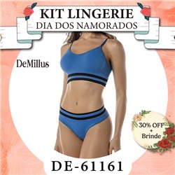 Dia dos Namorados Kit Lingerie DeMillus 61161+53161 Azul Atalaia