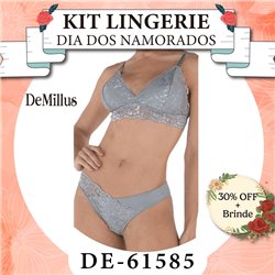 Dia dos Namorados Kit Lingerie DeMillus 61585+53355 Prata