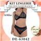 Dia dos Namorados Kit Lingerie DeMillus 63042+51042 Preto