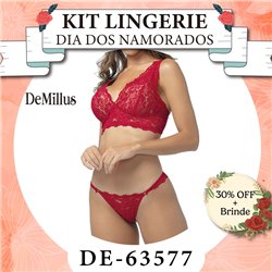 Dia dos Namorados Kit Lingerie DeMillus 63577+53577 Carmim