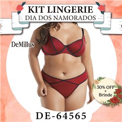 Dia dos Namorados Kit Lingerie DeMillus 64565+56565 Carmim