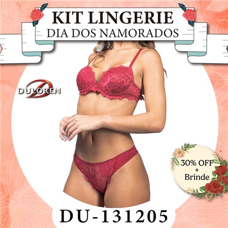 Dia dos Namorados Kit Lingerie Duloren 131205+138205 Cereja