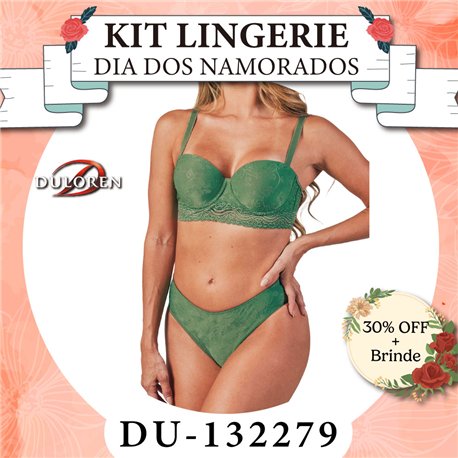 Dia dos Namorados Kit Lingerie Duloren 132279+128278 Olive