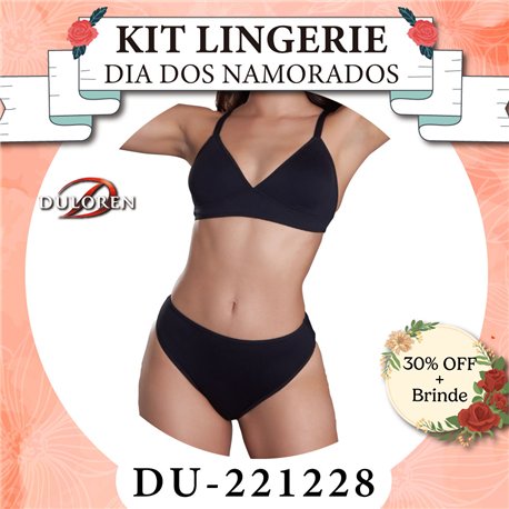 Dia dos Namorados Kit Lingerie Duloren 221228+227228 Preto
