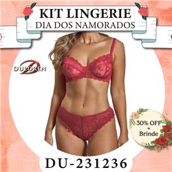 Dia dos Namorados Kit Lingerie Duloren 231236+237236 Cereja