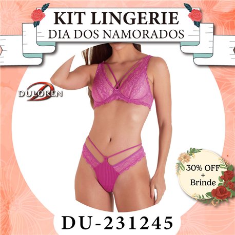 Dia dos Namorados Kit Lingerie Duloren 231245+237245 Orquidea 