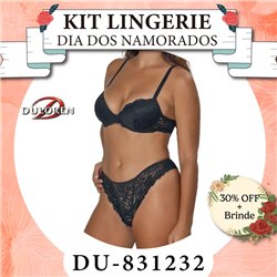Dia dos Namorados Kit Lingerie Duloren 831232+837232 Preto