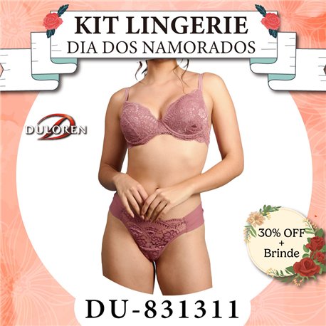 Dia dos Namorados Kit Lingerie Duloren 831311+837311 Argile Rose