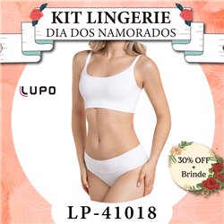 Dia dos Namorados Kit Lingerie Lupo 41018+40018 Branco
