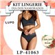 Dia dos Namorados Kit Lingerie Lupo 41063+40063 Preto