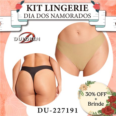 Dia dos Namorados Kit Lingerie Duloren 227191 Kit 2 Fio Dental