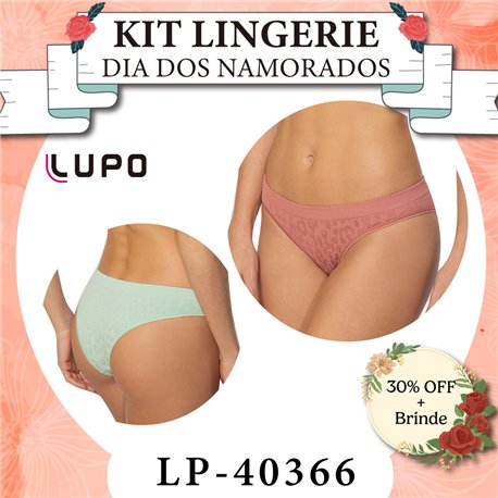 Dia dos Namorados Kit Lingerie Lupo 40366 Kit 2 Calcinhas 
