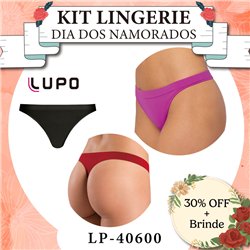 Dia dos Namorados Kit Lingerie Lupo 40600 Kit 3 Fio Dental
