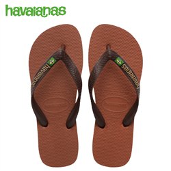 Havaianas Brasil Logo Rust Coffee 