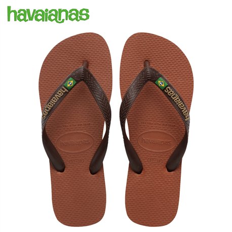 Havaianas Brasil Logo Rust Coffee 