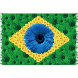Bali Blue Canga Bandeira Floral