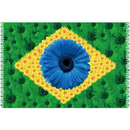 Bali Blue Canga Bandeira Floral
