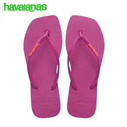 Havaianas Slim Square Logo Rose Gum 