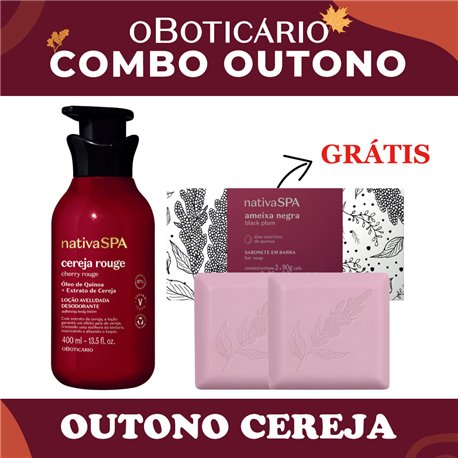 O Boticario Nativa Spa Cereja Rouge Locao Hidratante 400ml + Brinde