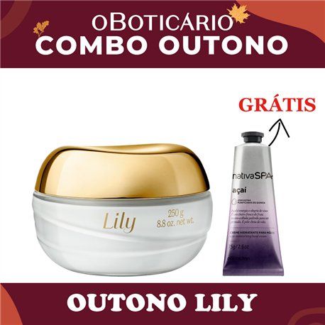 O Boticario Lily Creme Acetinado Hidratante Corporal 250g + Brinde