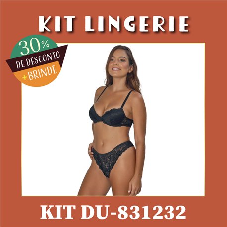 Kit Lingerie Duloren 831232+837232 Preto