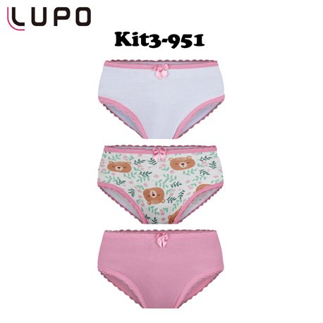 Lupo 18100-089 Kit 3 Calcinhas 