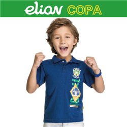 Elian Copa-16033 Camisa Polo Menino Azul