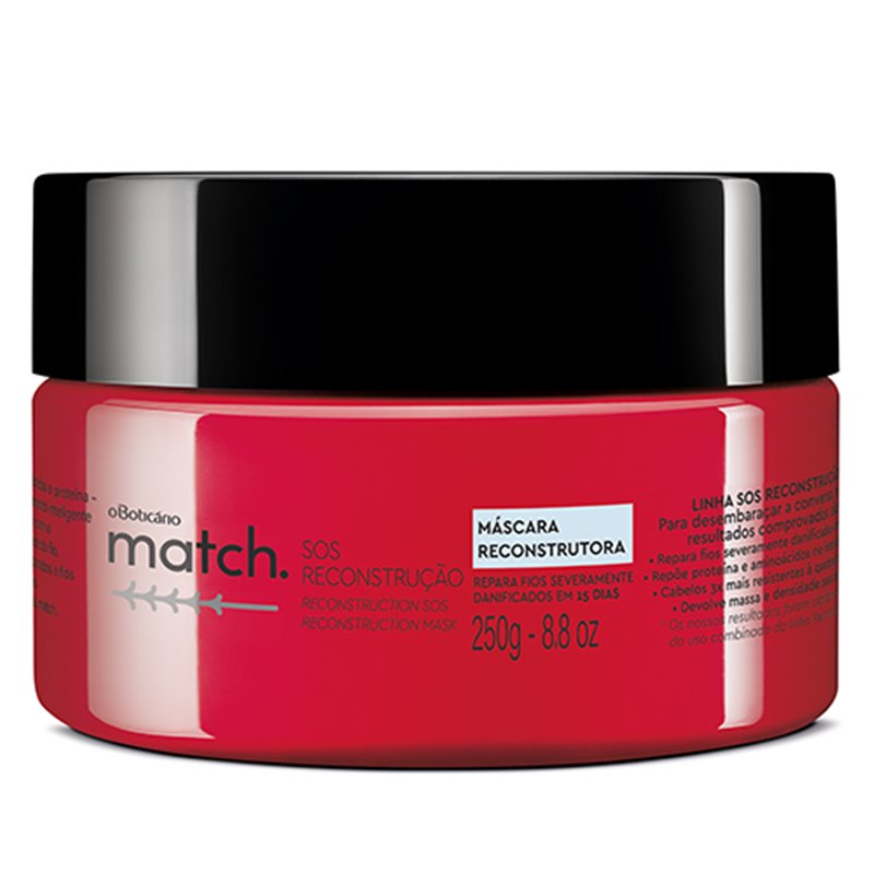 O Boticario Match SOS Reconstrucao Mascara Capilar 250g* - Primpypoint