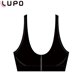 Lupo 71428 フィットネス トップス 無地 吸汗速乾 ストレッチ ブラック ジップトップ レーサーバ??